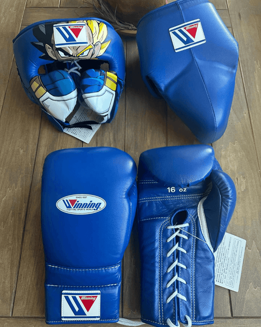 Winning Boxing Gloves Set Blue Fitness Boxing