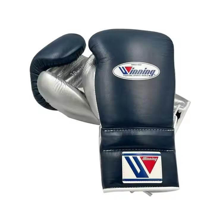 Winning Boxing Gloves Set Silver/Dark-Blue Complete Set
