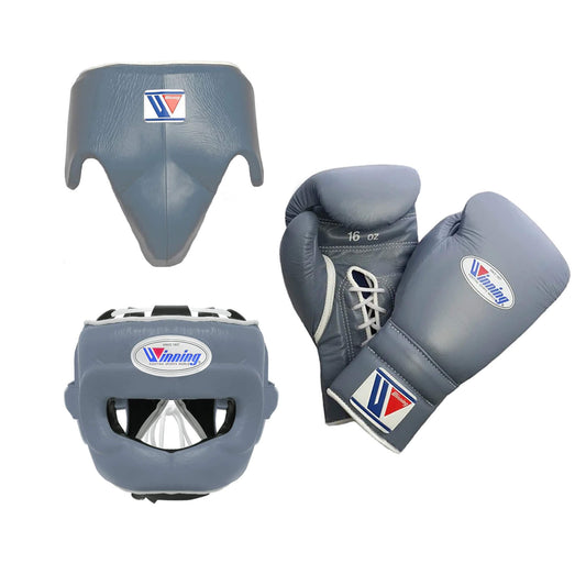 Winning Boxing Gloves Set Grey Custom Fit
