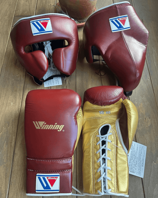 Winning Boxing Gloves Set Maroon/Gold Training Set