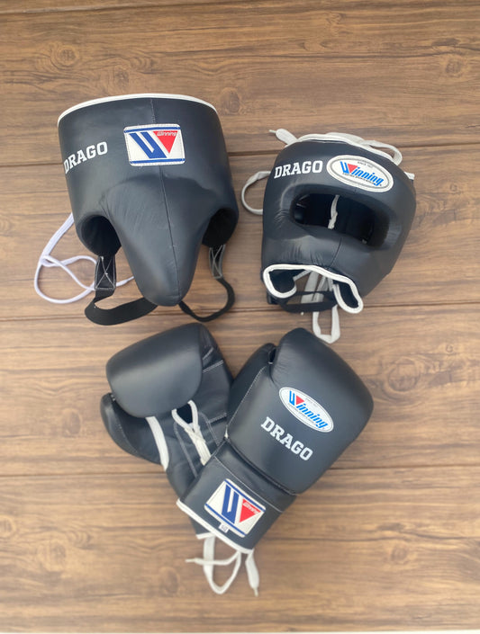 Winning Boxing Gloves Set Dark-Grey Complete Set