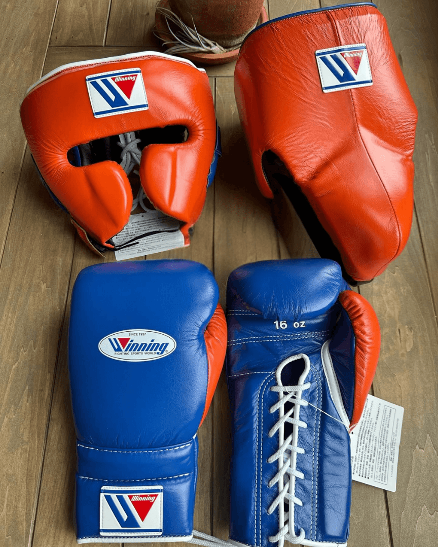 Winning Boxing Gloves Set Orange/Blue Custom Fit