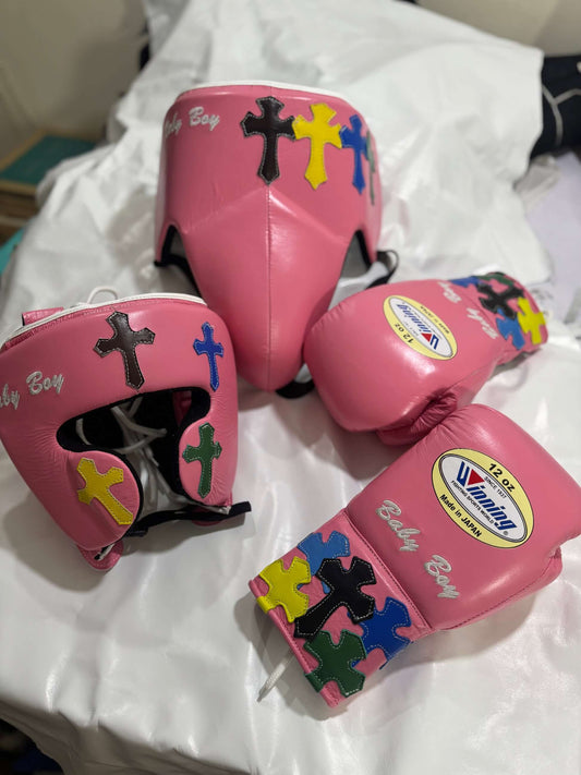 Winning Boxing Gloves Set Pink Boxing Kit