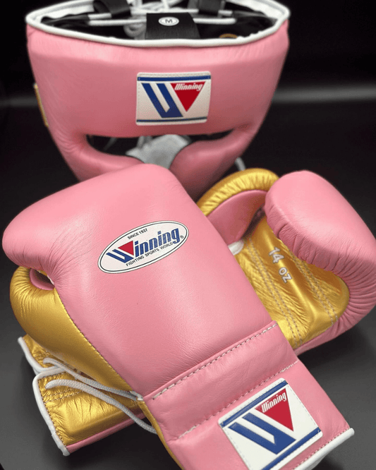 Winning Boxing Gloves Set Pink/Gold Protective Gear