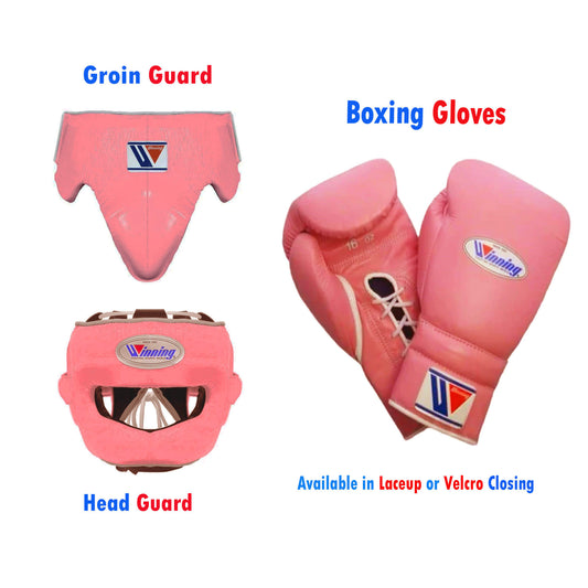 Winning Boxing Gloves Set Pink Sparring Set