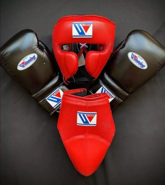 Winning Boxing Gloves Set Red/Black Boxing Gear