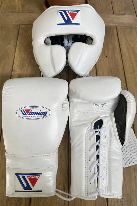 Winning Boxing Gloves Set White/Black Customizable