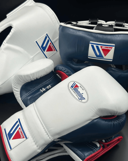 Winning Boxing Gloves Set White/Dark-Blue Training Set