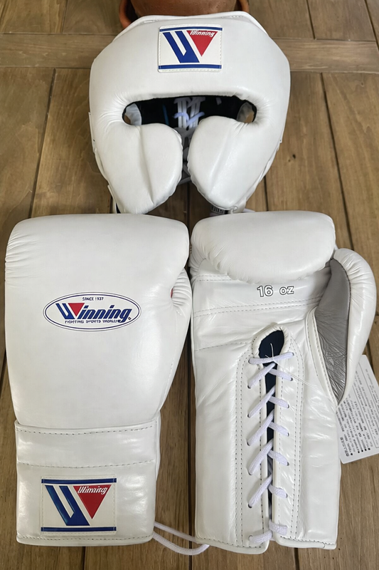 Winning Boxing Gloves Set White/Grey Boxing Training