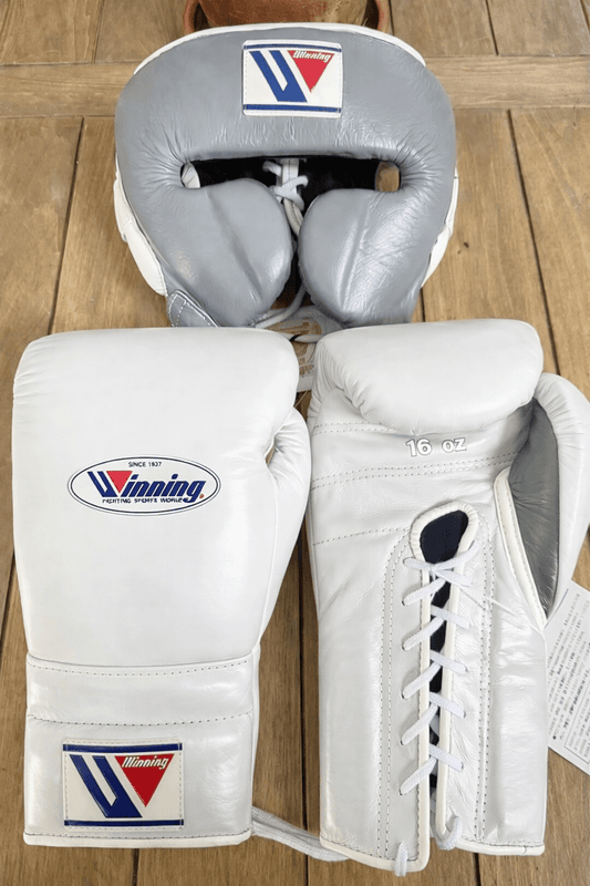 Winning Boxing Gloves Set Grey/White Custom