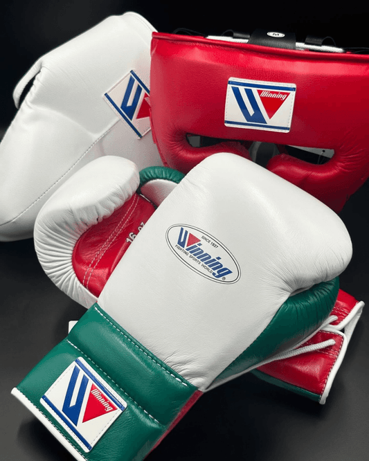 Winning Boxing Gloves Set Red/White/Green Custom