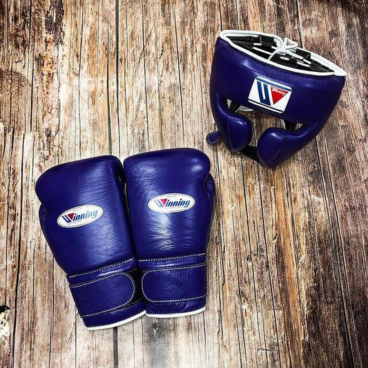 Winning Boxing Gloves Set Dark-Blue Premium Leather