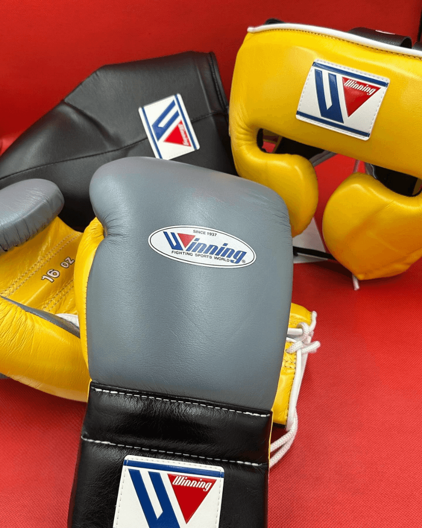 Winning Boxing Gloves Set Yellow/Grey/Black Fitness Boxing