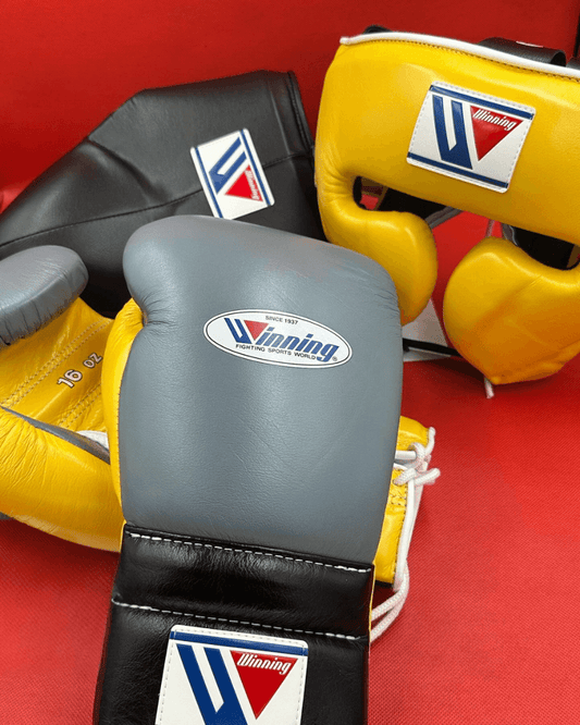 Winning Boxing Gloves Set Yellow/Grey/Black Fitness Boxing
