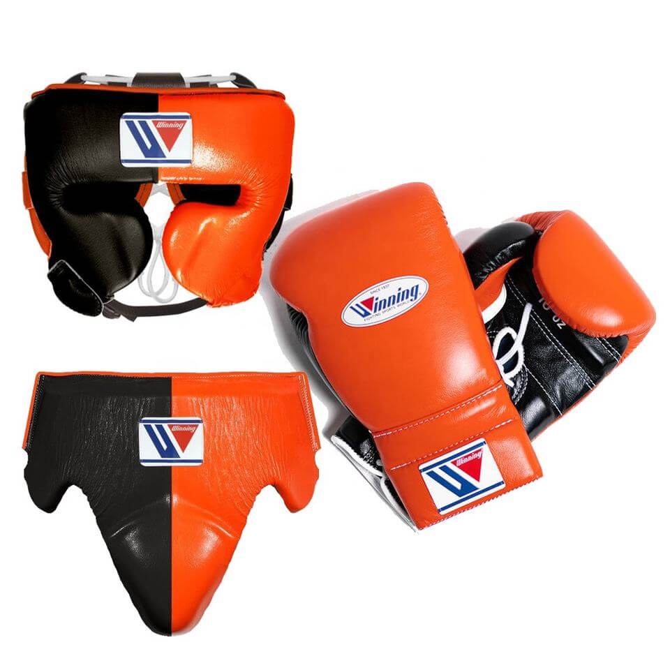Winning Boxing Gloves Set Black/Orange Training Set
