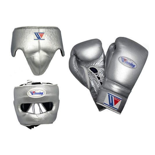 Winning Boxing Gloves Set Silver Sparring Set