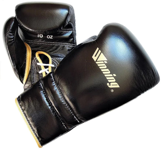 Winning Boxing Gloves Black/Gold Fight Gear