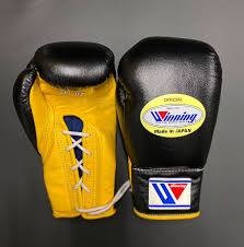 Winning Boxing Gloves Black/Yellow Customizable