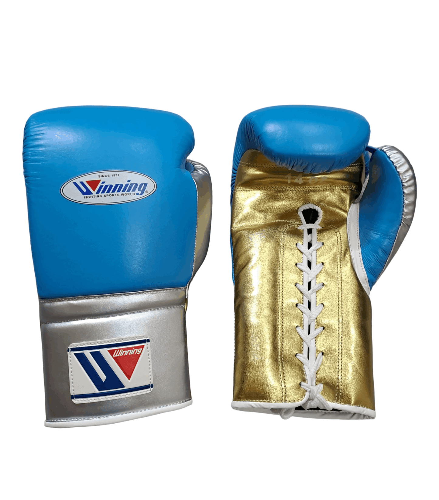 Winning Boxing Gloves Blue/Grey/Gold Custom