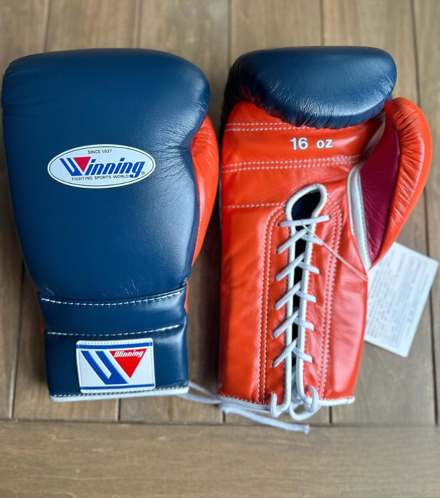 Winning Boxing Gloves Blue/Orange Custom