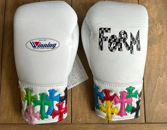 Winning Boxing Gloves White Custom Fit