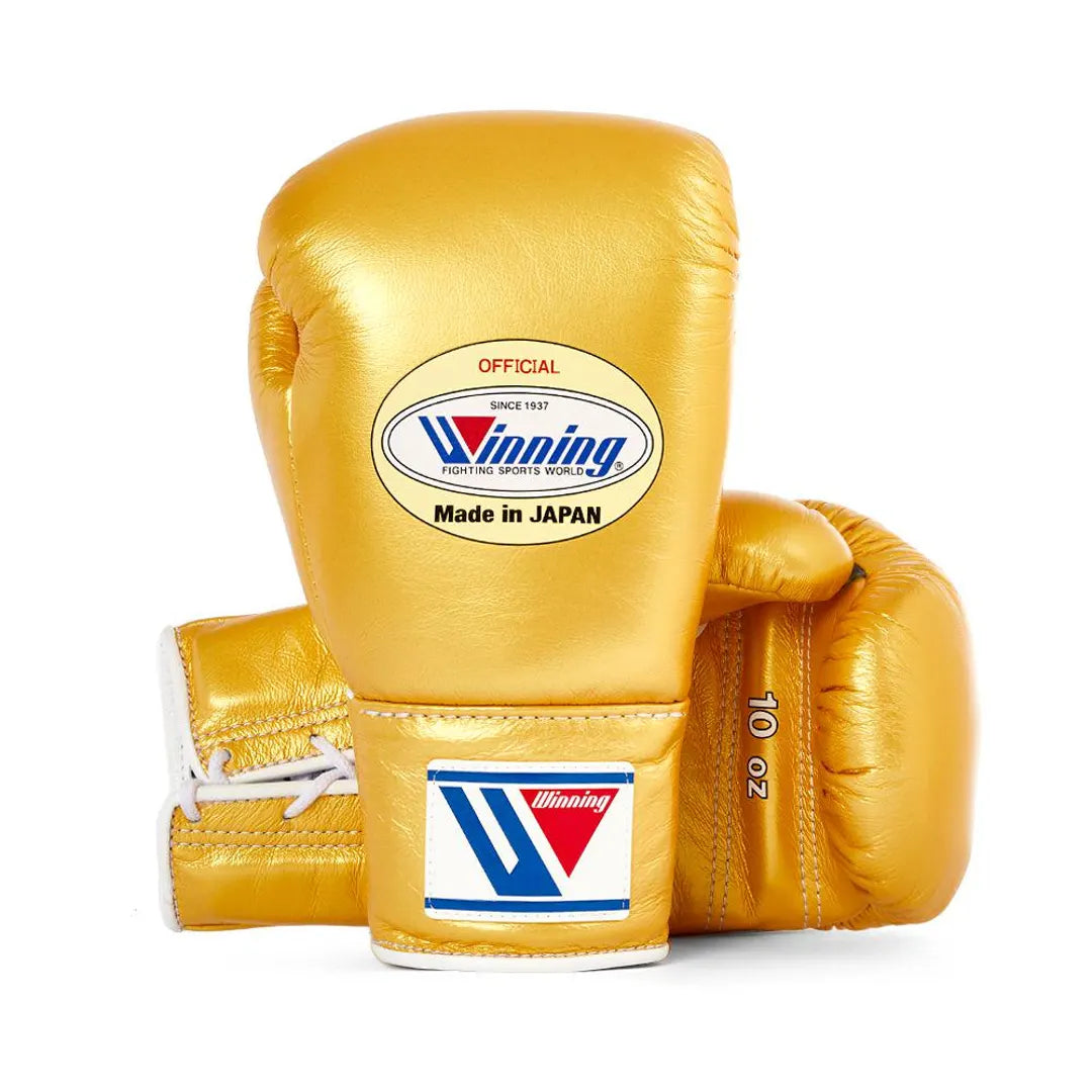 Winning Boxing Gloves Golden Leather