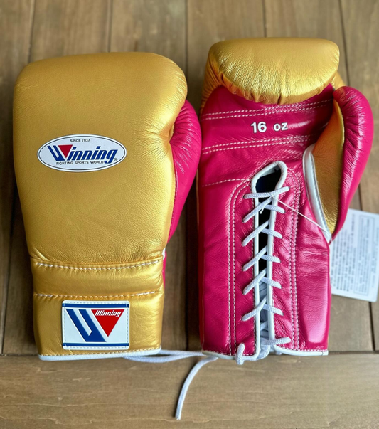 Winning Boxing Gloves Gold/Pink Training