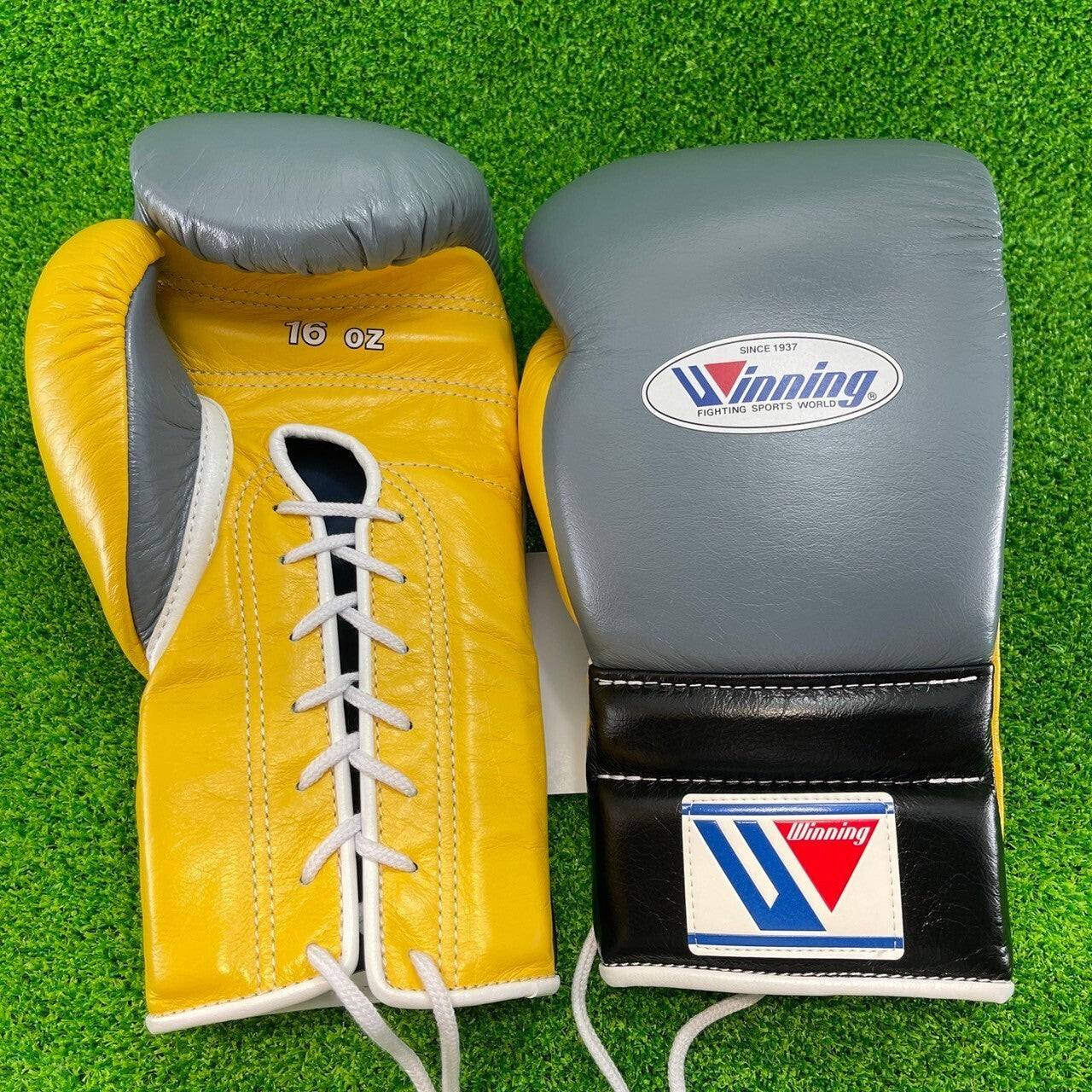 Winning Boxing Gloves Grey/Yellow/Black Training