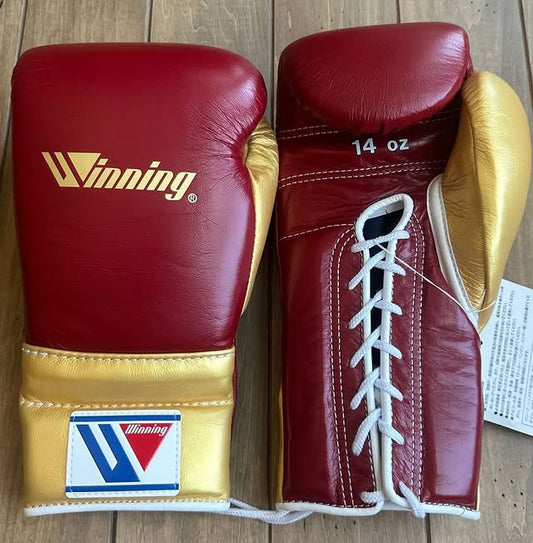 Winning Boxing Gloves Maroon/Gold Custom Fit