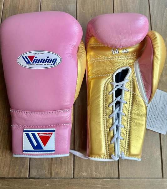 Winning Boxing Gloves Pink/Gold Custom