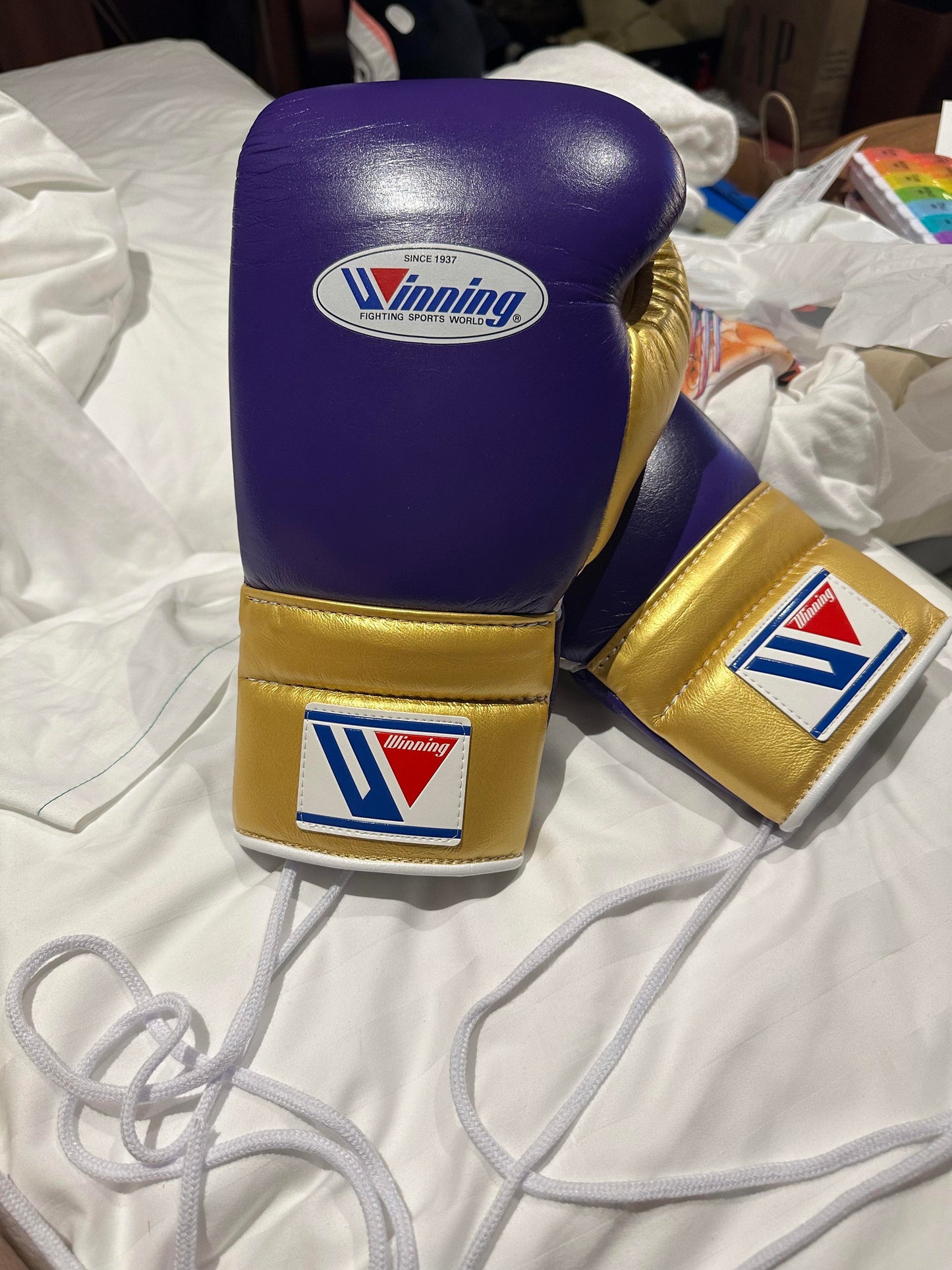Winning Boxing Gloves Purple/Gold Fitness Boxing