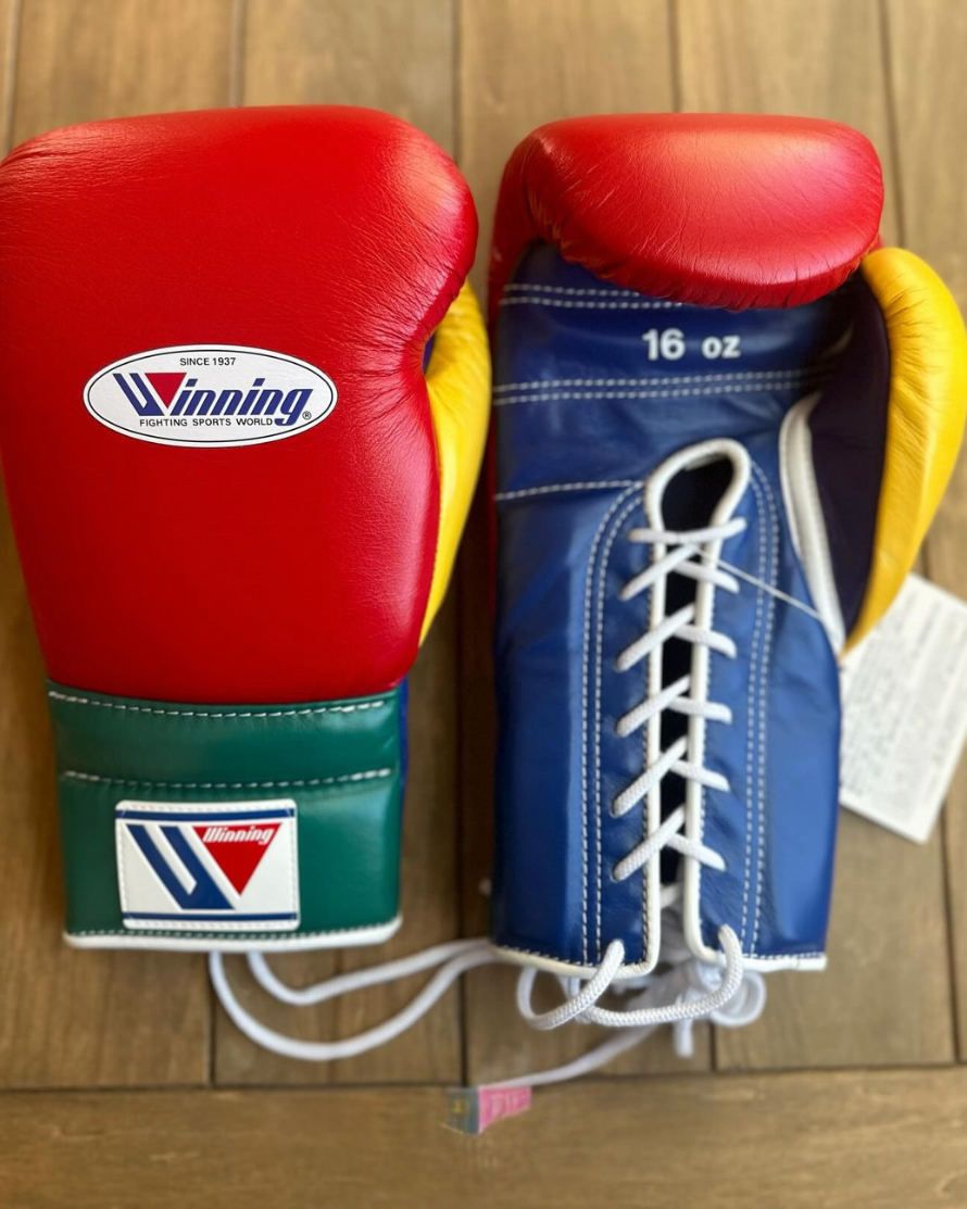 Winning Boxing Gloves Red/Blue/Yellow/Green Lace-Up