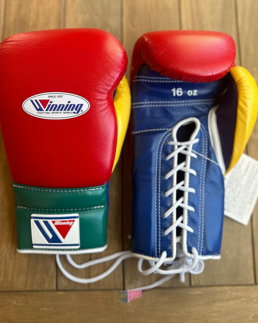 Winning Boxing Gloves Red/Blue/Yellow/Green Lace-Up