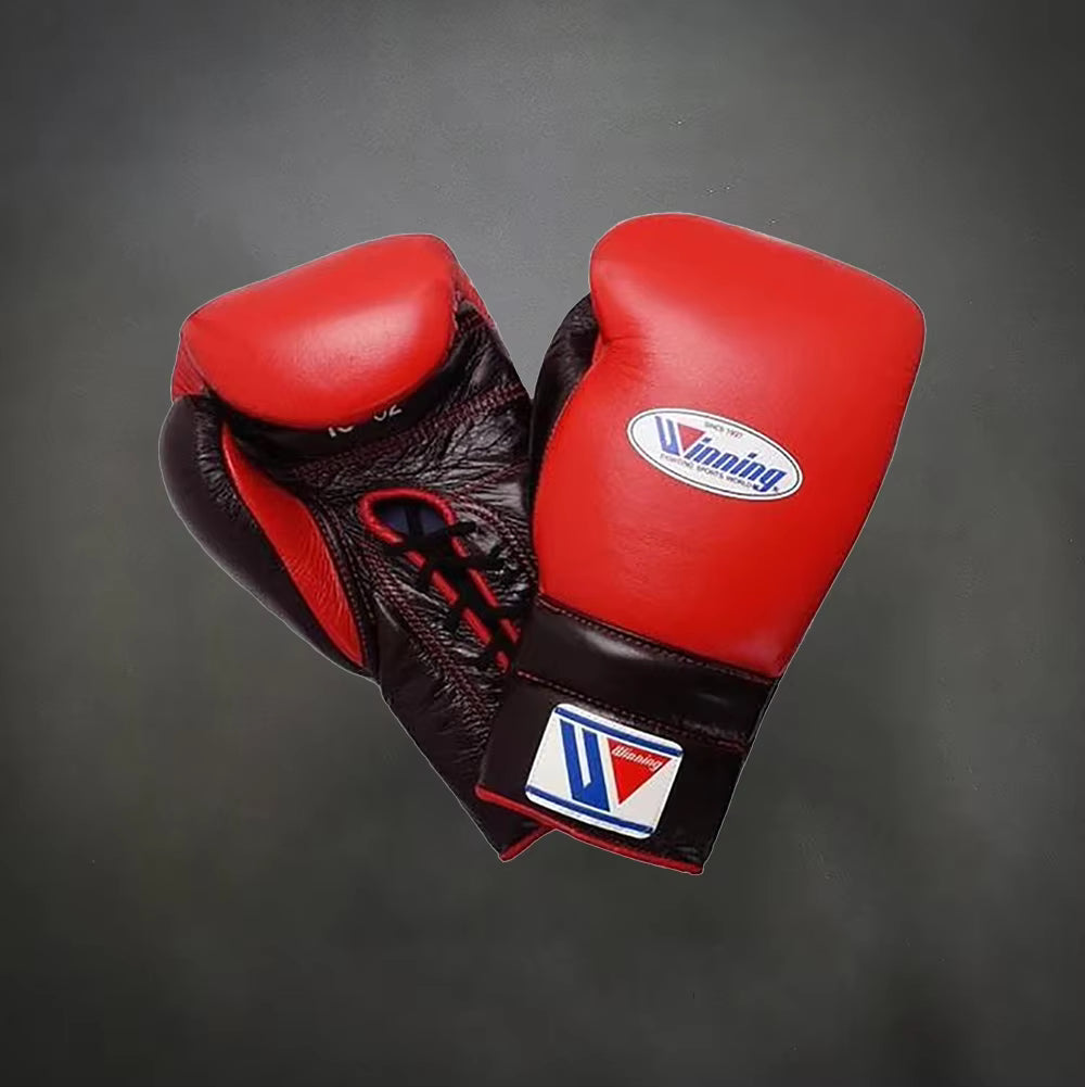 Winning Boxing Gloves Red/Black Lace-Up 16oz