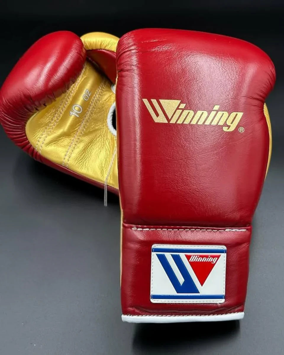 Winning Boxing Gloves Maroon/Gold Lace-Up
