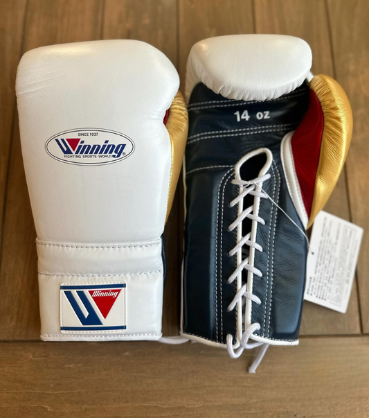 Winning Boxing Gloves White/Blue/Gold/Red Custom Fit