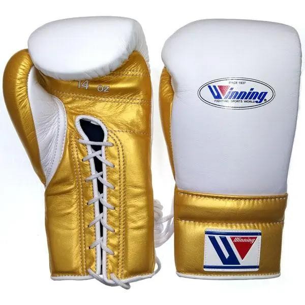 Winning Boxing Gloves White/Gold Competition