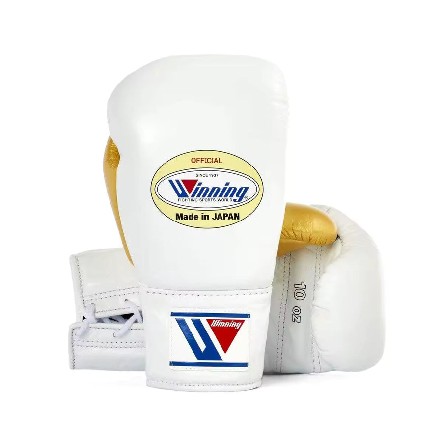 Winning Boxing Gloves White/Gold Heavy Bag
