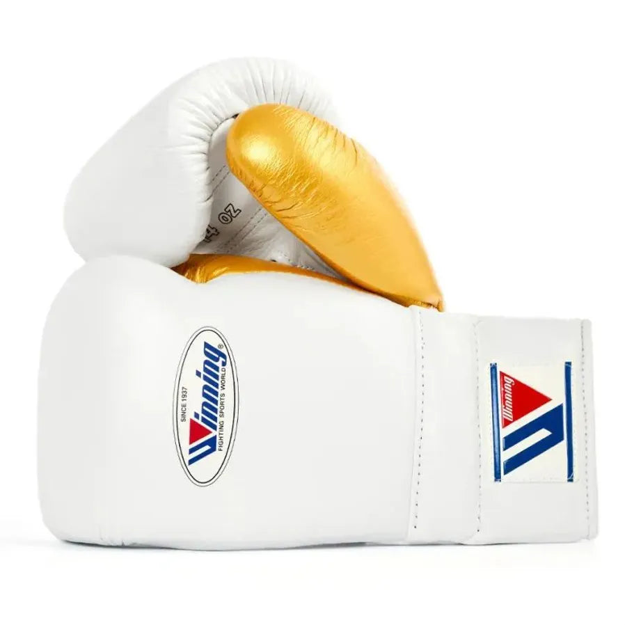 Winning Boxing Gloves White/Gold Heavy Bag