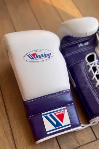 Winning Boxing Gloves White/Purple Fight Gear