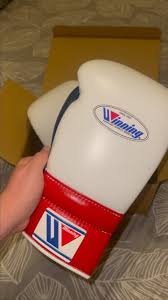 Winning Boxing Gloves White/Red/Blue Sparring