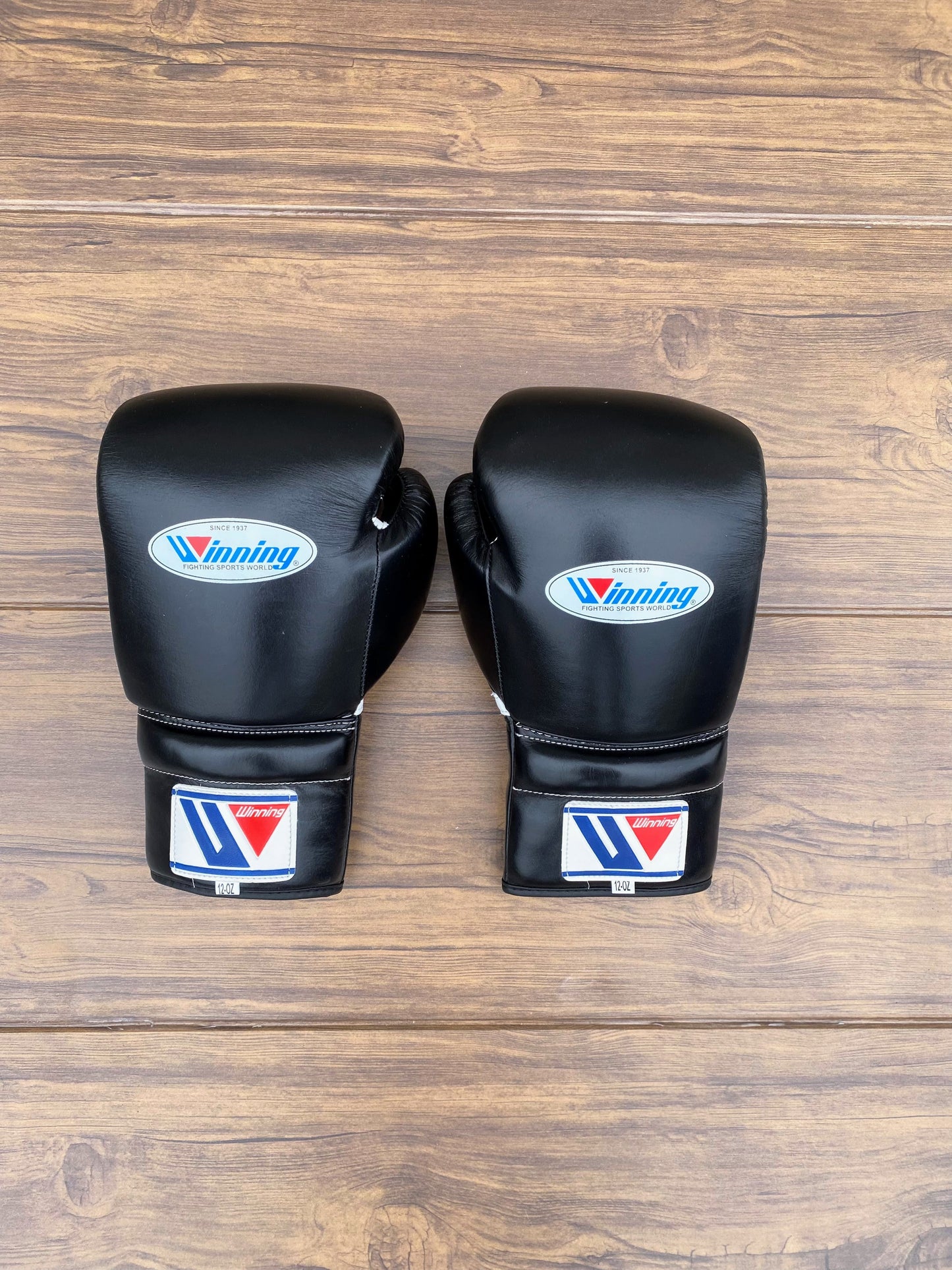 Winning Boxing Gloves Set Black Premium Leather