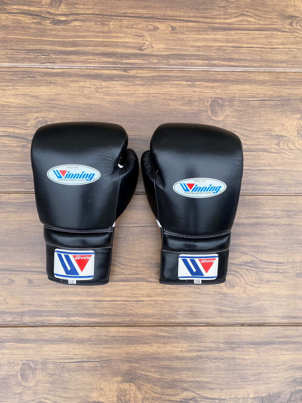 Winning Boxing Gloves Set Black Premium Leather