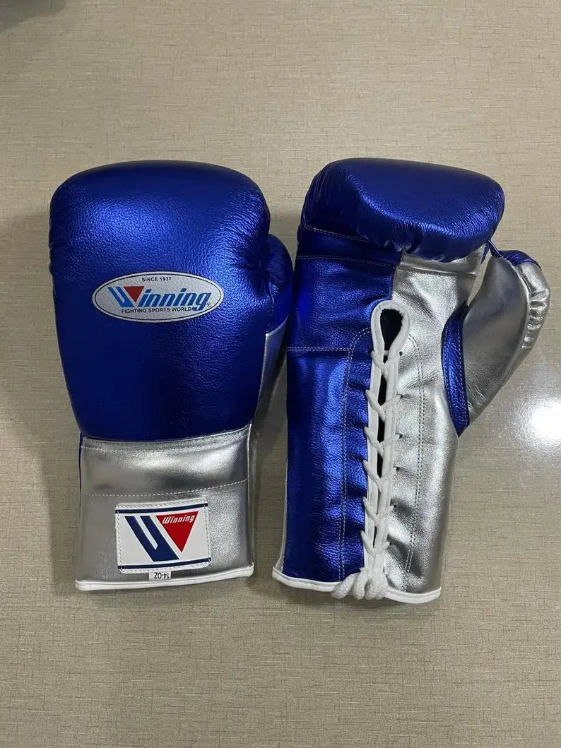Winning Boxing Gloves Set Blue/Silver Training Set