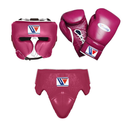 Winning Boxing Gloves Set Dark-Pink Customizable