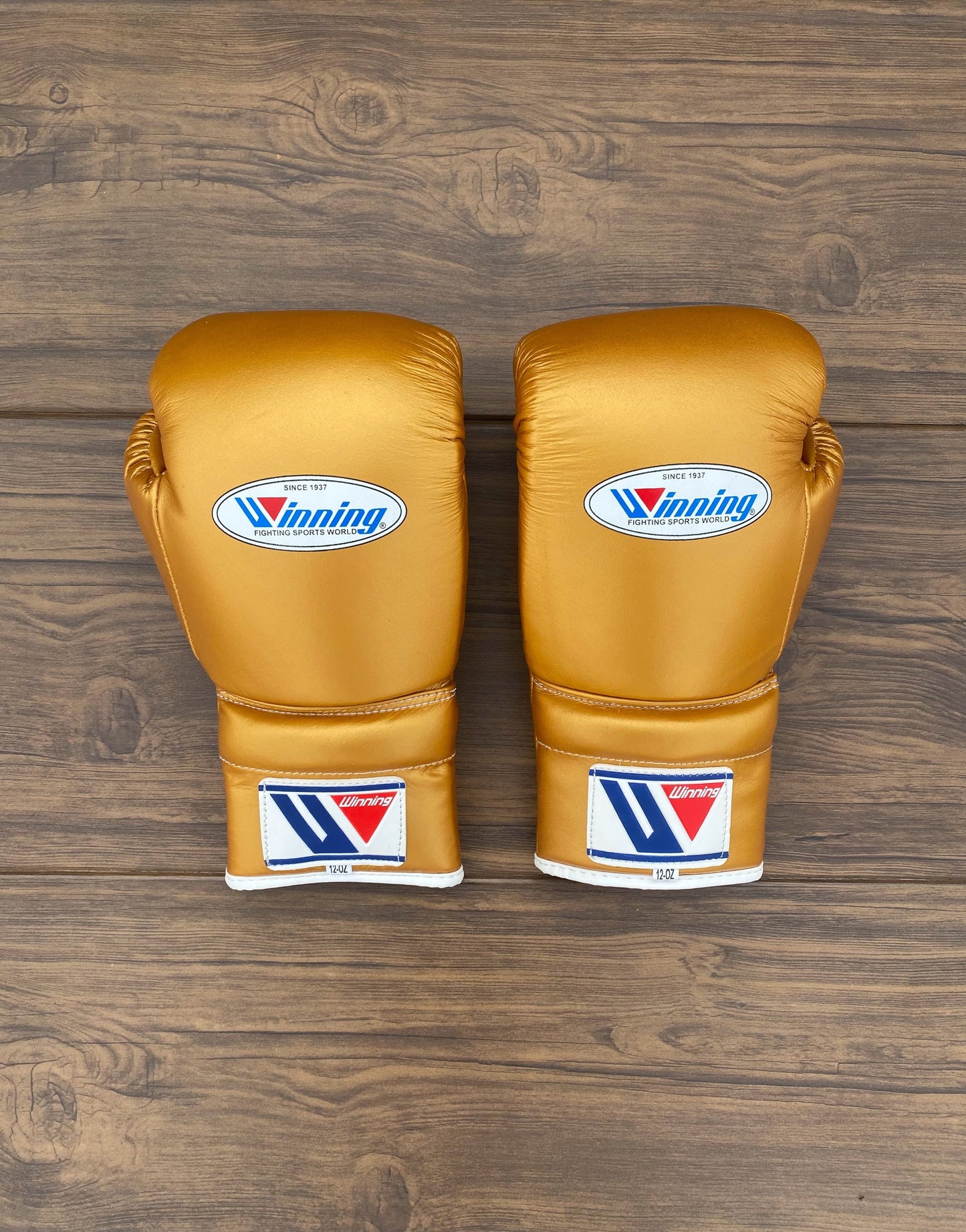 Winning Boxing Gloves Set Dark-Gold Lace-Up Gloves