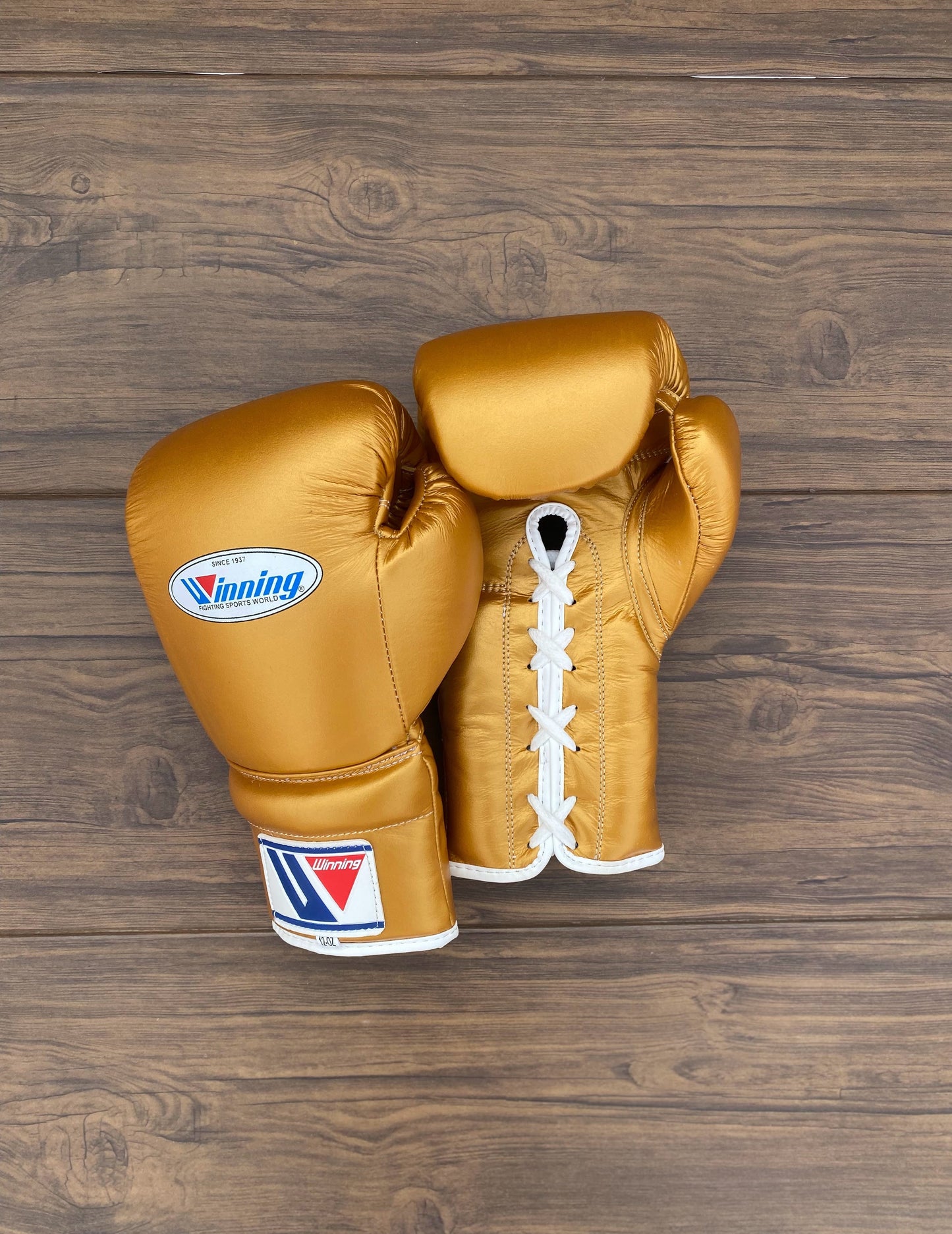 Winning Boxing Gloves Set Dark-Gold Lace-Up Gloves