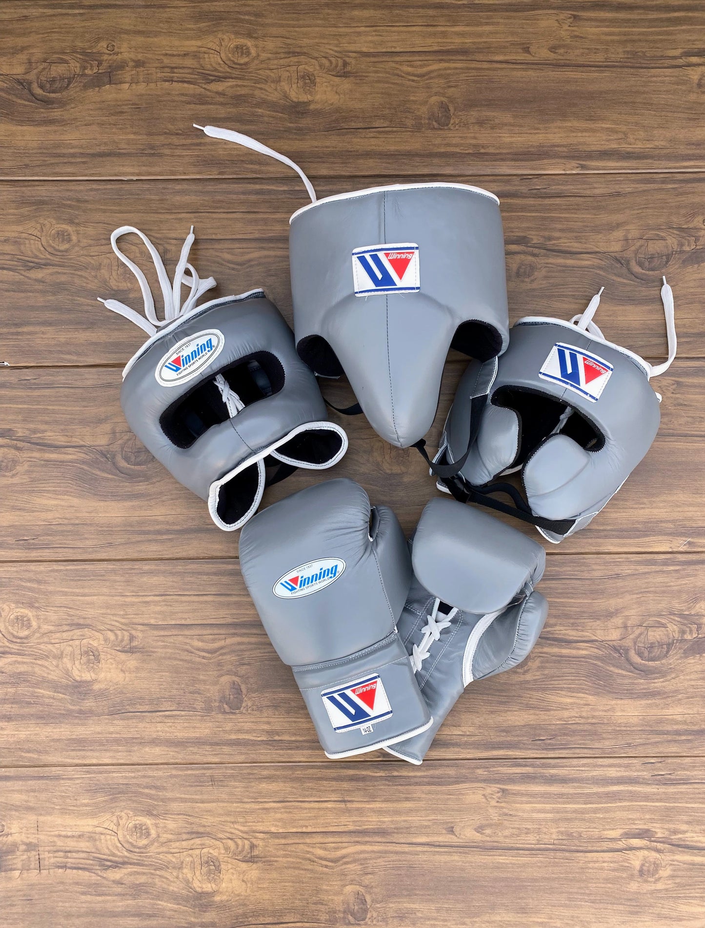 Winning Boxing Gloves Set Grey Custom Fit