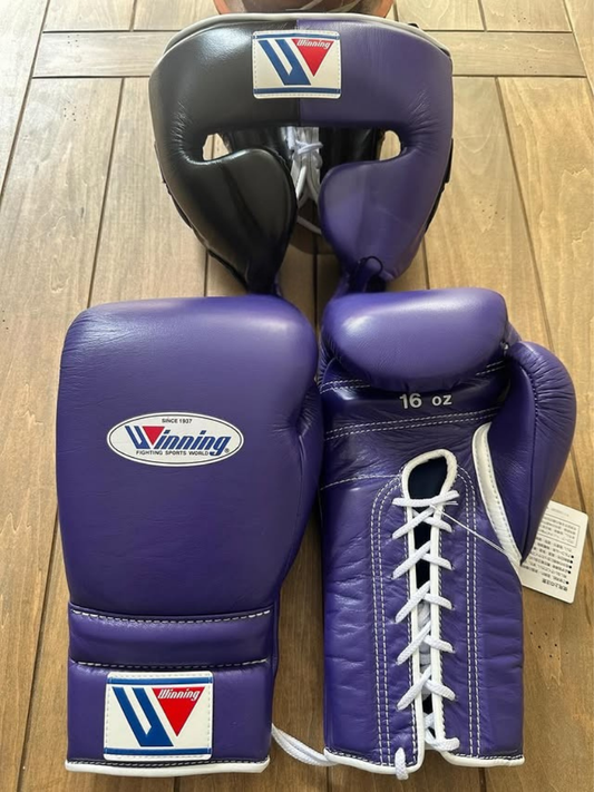 Winning Boxing Gloves Set Purple/Black Custom
