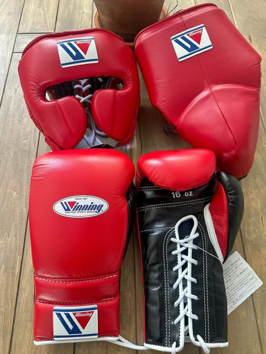 Winning Boxing Gloves Set Red/Black/White Sparring Set